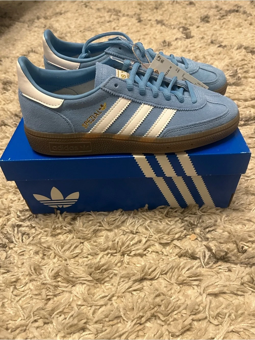 Adidas handball spezial sneaker. Womens US size 6. Blue. New in box.